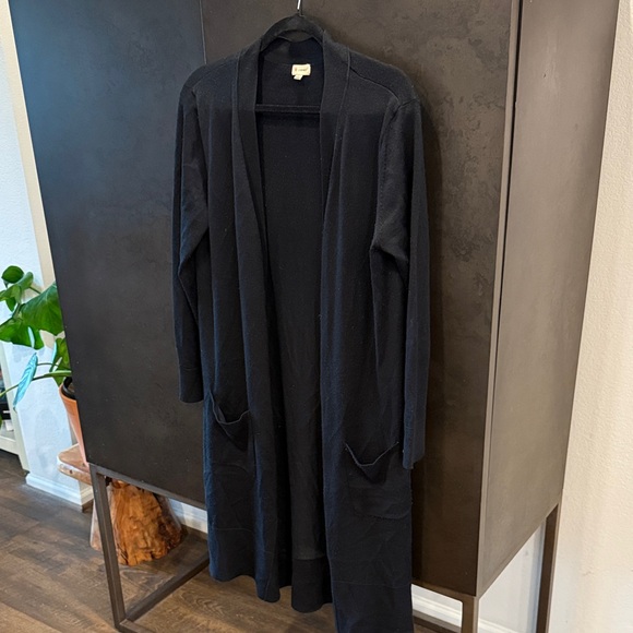 Daniel Cremieux Classic Black Knit Cardigan Duster - Picture 1 of 5